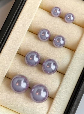 正品极光熏衣紫珍珠项链灯泡无暇