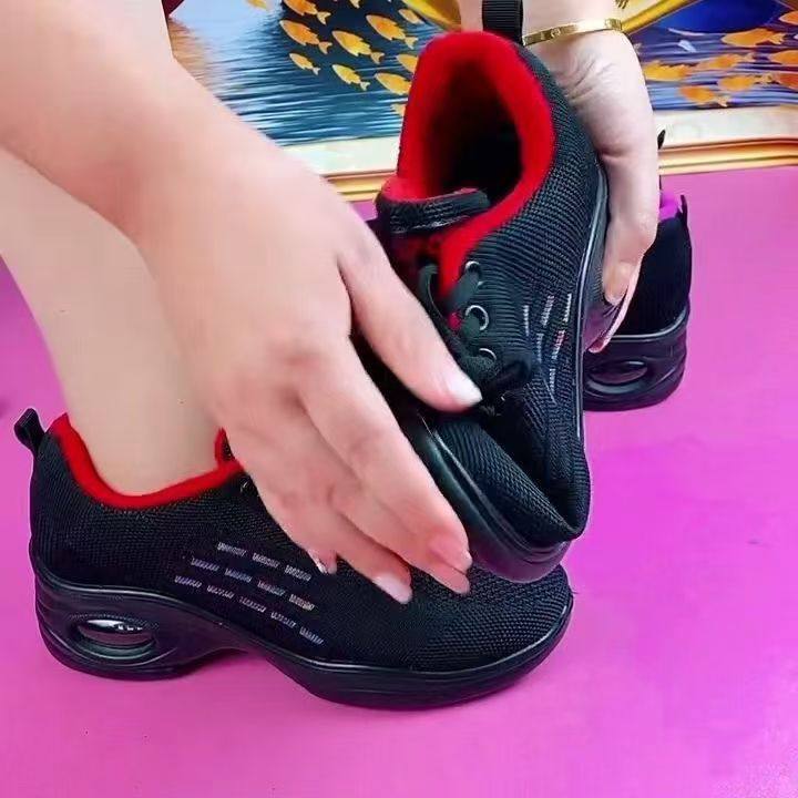 夏季广场舞老北京网红爆款单网飞织透气舒适袜子口健步气垫舞蹈鞋,淘宝优惠券,粉丝福利购,淘宝优惠卷