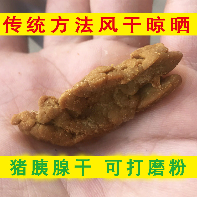 杀猪人家猪胰粉猪胰子粉风干晾晒干燥猪胰腺研磨细腻猪胰干胰粉-图2