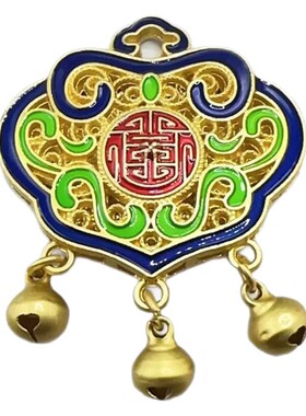 国潮合金吊坠项链编绳拉