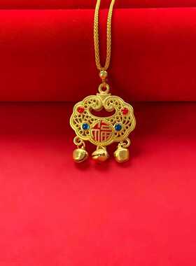 国潮古法合金祥云平安扣