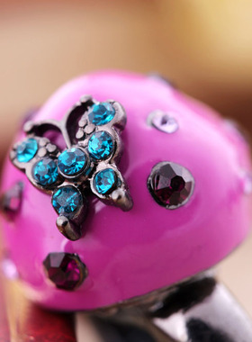 戒指欧美配饰珐琅釉蝴蝶结女士