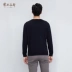 Erdos 1980 mùa thu và mùa đông mới phong cách cơ bản worsted cổ tròn hai mặt nam áo len cashmere áo len - Áo len Cashmere áo sơ mi nam trung niên Áo len Cashmere