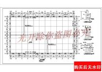 Single layer door type rigid frame steel construction plant drawings cad drawings