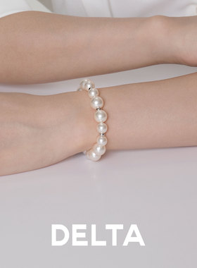 DELTA澳白拉贡黑珍珠碎银手链