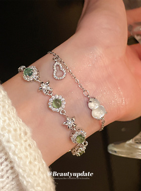 精致简约锆石花朵手链女复古小众高级感手环时尚气质轻奢百搭手饰