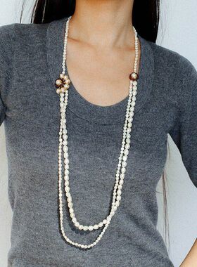 宫廷风复古太阳花多层淡水珍珠