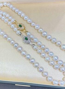 11mm天然巴洛克珍珠项链强光高