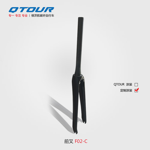 QTOUR祺洋航碳纤维F02公路车快拆 中锁侧V刹 竞赛公路前叉 - 图0