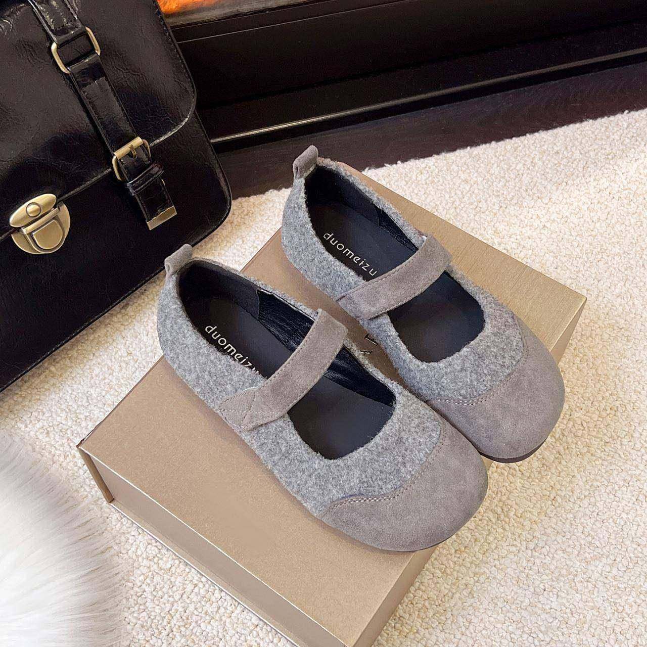 春季毛呢魔术贴玛丽珍鞋女2026年新款平底软底浅口单鞋0121n,淘宝优惠券,粉丝福利购,淘宝优惠卷