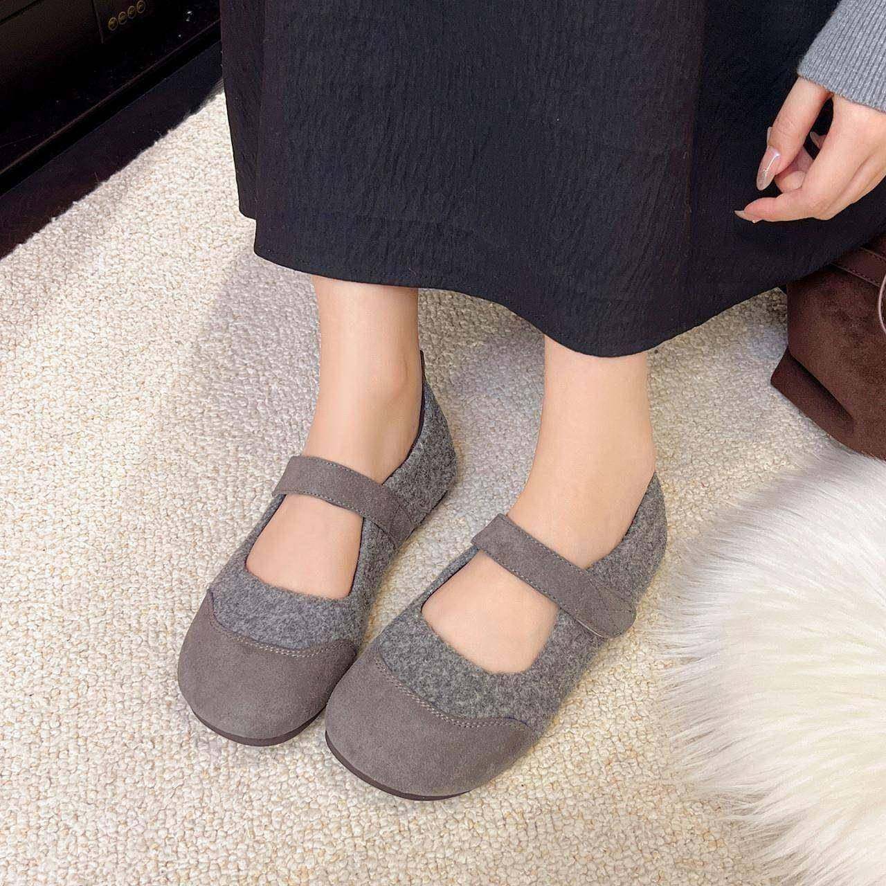 春季毛呢魔术贴玛丽珍鞋女2026年新款平底软底浅口单鞋0121n,淘宝优惠券,粉丝福利购,淘宝优惠卷