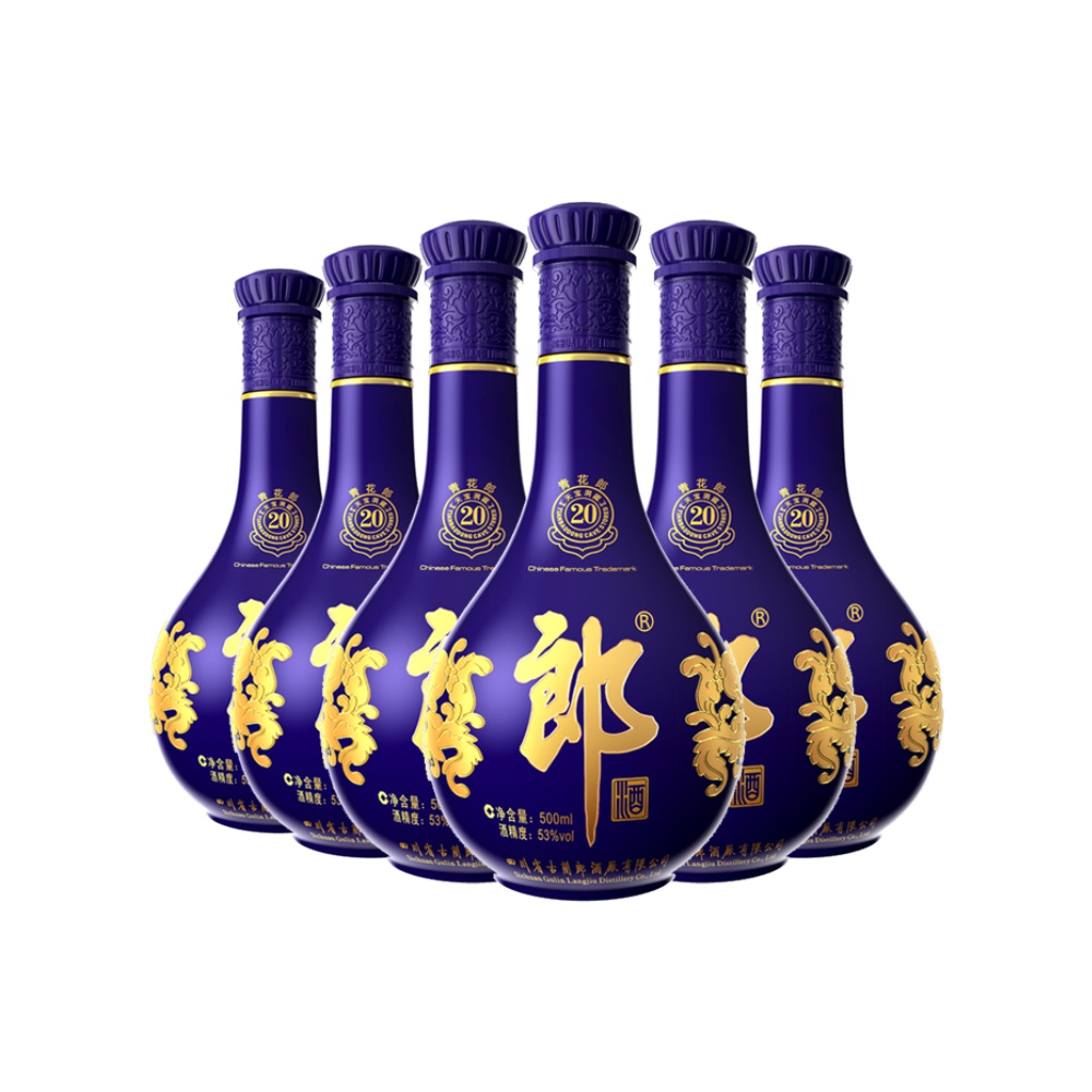 郎牌青花郎酱香型53度500ml*6瓶整箱装纯酿白酒送礼 郎酒礼盒装