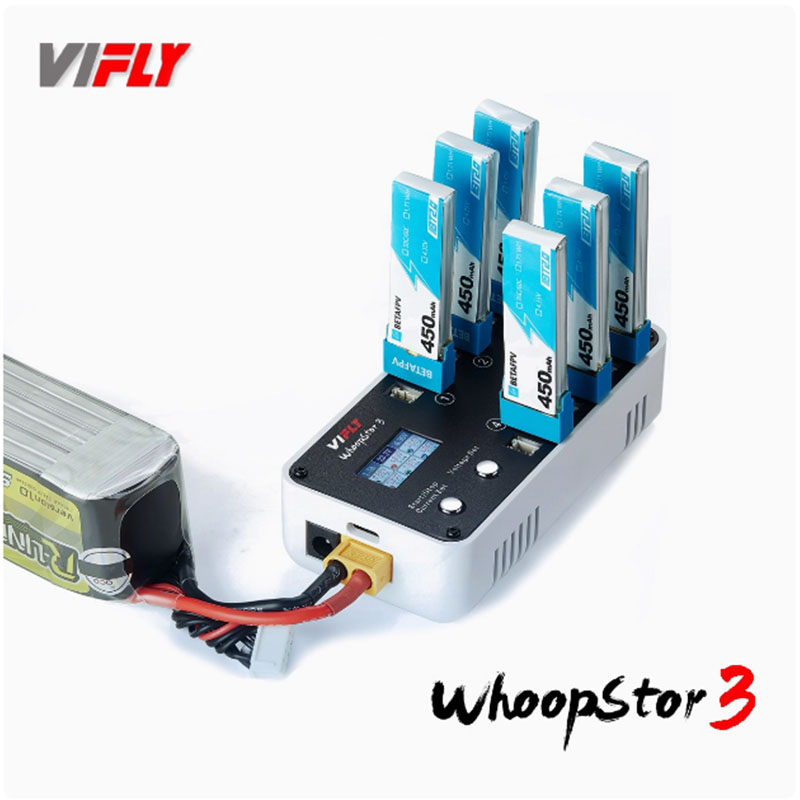 vifly三代WhoopStor3穿越迷你无人机1S锂电池6口BTPH充放电器彩屏 - 图2