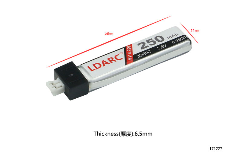 清仓 LDARC 1S 3.8V 250mAh 30C高压航模锂电池 TINY6X 空心杯 - 图0