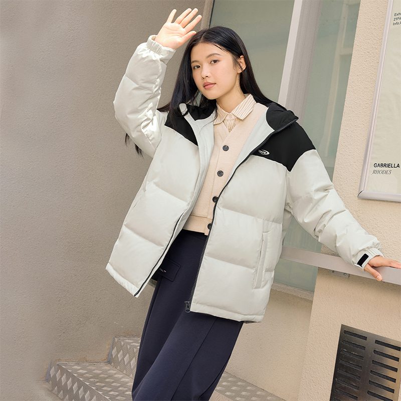 361羽绒服男2025冬季防水防油防污加厚保暖情侣连帽短款羽绒服女