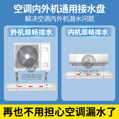 空调外机接水盘带排水管1-5P空调室内外通用接水托盘滴水漏水神器 - 图0