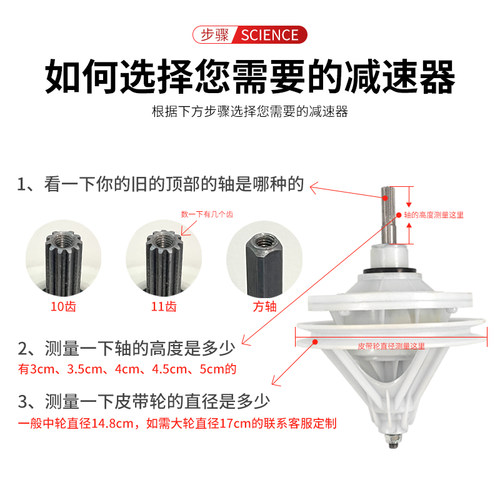 半自动洗衣机减速器洗涤双缸双桶方轴10齿11齿全新洗衣机配件大全 - 图1