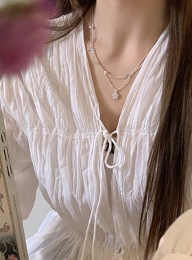 精致闪锆星星吊坠双层叠戴项链女轻奢高级感锁骨链气质颈链choker