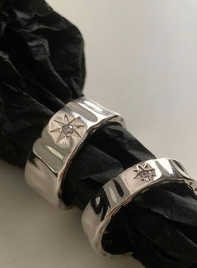 不规则星芒金属开口戒指女小众设计复古个性简约百搭气质指环戒子