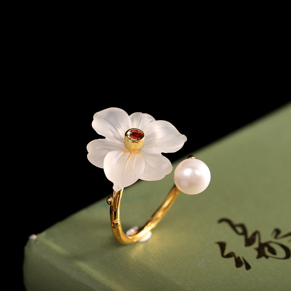 Chunfeng Sihan Fashion Commuter Bracelet S925 Silver Jewelry Women's Crystal Flower Ring Simple Small Fresh Ring