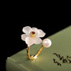 Chunfeng Sihan Fashion Commuter Bracelet S925 Silver Jewelry Women's Crystal Flower Ring Simple Small Fresh Ring
