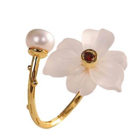 Chunfeng Sihan Fashion Commuter Bracelet S925 Silver Jewelry Women's Crystal Flower Ring Simple Small Fresh Ring