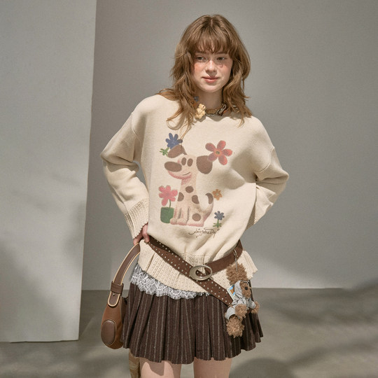 DIDDIMODAV collar cardigan/puppy sweater