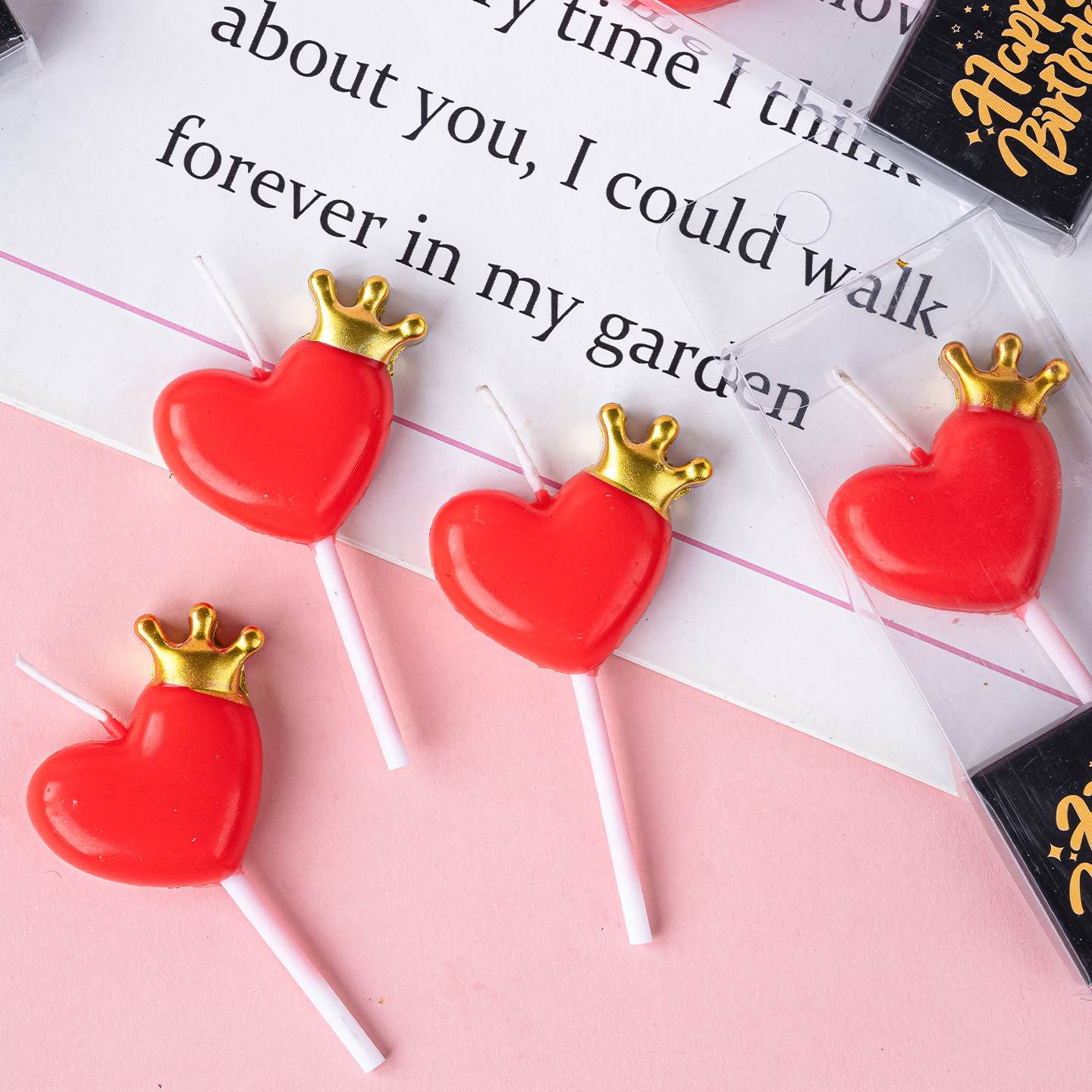 网红情人节蛋糕装饰皇冠桃心爱心蜡烛插件情侣告白表白生日装扮,淘宝优惠券,粉丝福利购,淘宝优惠卷