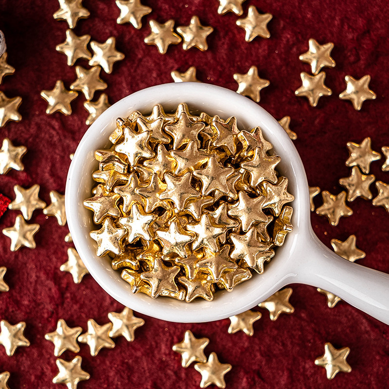 2026圣诞节金色五角星糖珠蛋糕装饰点缀甜品冰淇淋星星烘焙装饰糖,淘宝优惠券,粉丝福利购,淘宝优惠卷