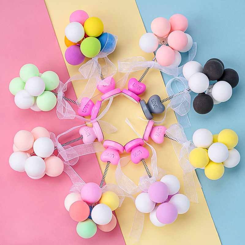 无底座黏土彩色马卡龙色告白气球底座摆台520 情人节蛋糕装饰摆件