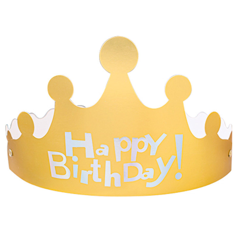 网红ins折叠款生日帽儿童周岁派对生日帽子金色红色皇冠大人头饰