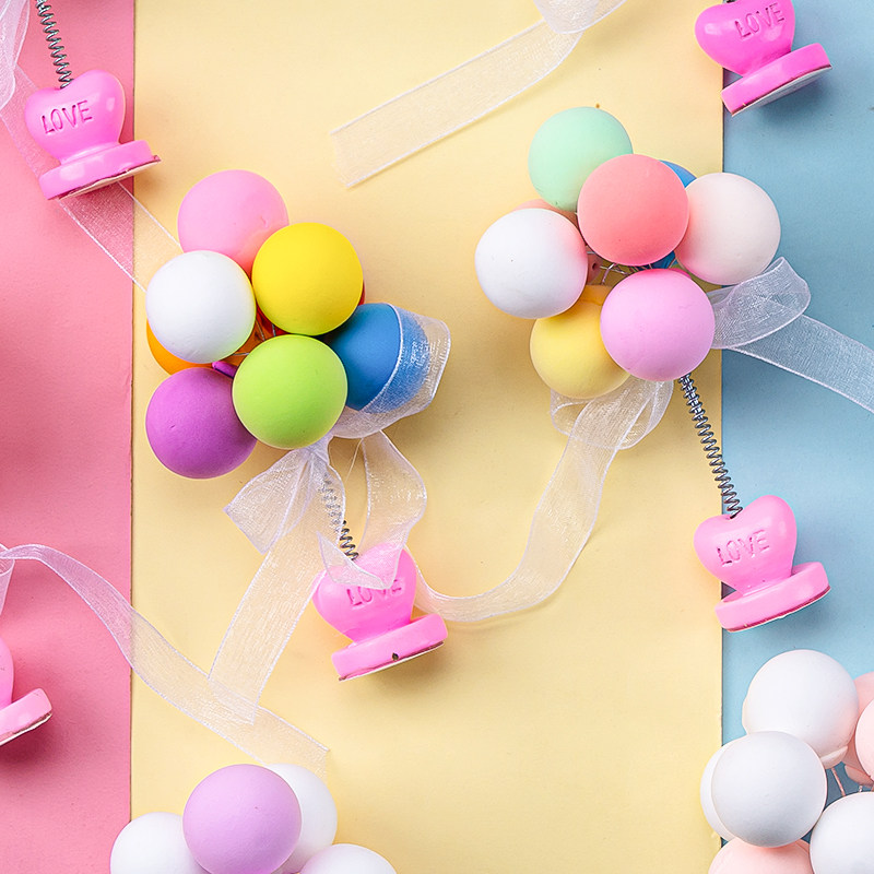 无底座黏土彩色马卡龙色告白气球底座摆台520 情人节蛋糕装饰摆件