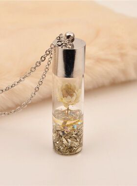 小清新玻璃永生花项链闺