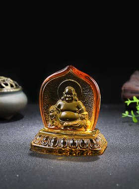 释迦牟尼如来佛家居水晶小摆件  琉璃观音弥勒佛摆件禅意宝相