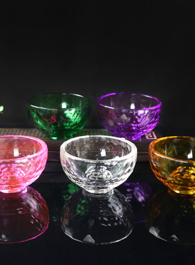 白水晶供水杯供佛杯透明玻璃供