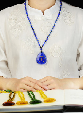 古法琉璃挂件佛像结缘药师文殊菩萨吊坠佛项链虚空藏菩萨吊坠