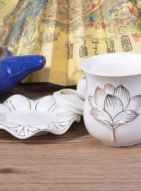 白色观音陶瓷结缘供佛杯