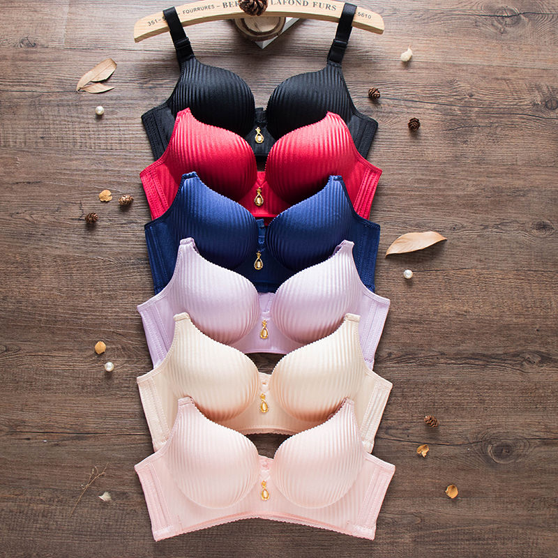 无钢圈加厚文胸超厚8CM小胸平胸专用a杯特厚调整型光面女内衣性感 - 图0