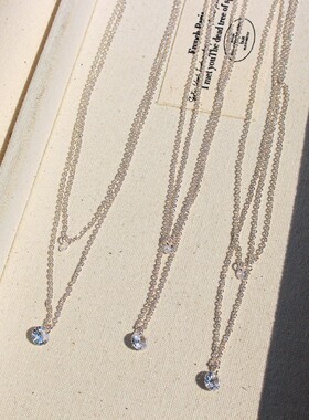 外贸饰品极简时尚锆石项链