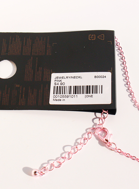 21原单外贸饰品小众时髦气质英文字母吊坠粉色细链条锁骨项链120