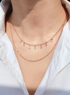 外贸饰品轻奢波浪链条流苏圆片吊坠长毛衣链多层项链手链套装148