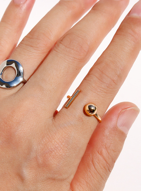 外贸饰品轻奢小众镂空圆形戒指