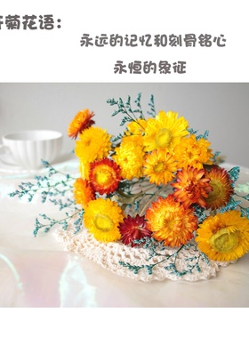 云南昆明自然永生花艺桌面麦秆菊