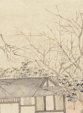 清四僧弘仁林越寻梅图立轴仿古国画高w清宣纸复制临摹装饰画