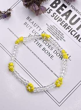 日韩风黄色透明小手链