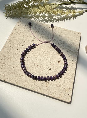 日韩学生版miyuki米珠紫色系手链