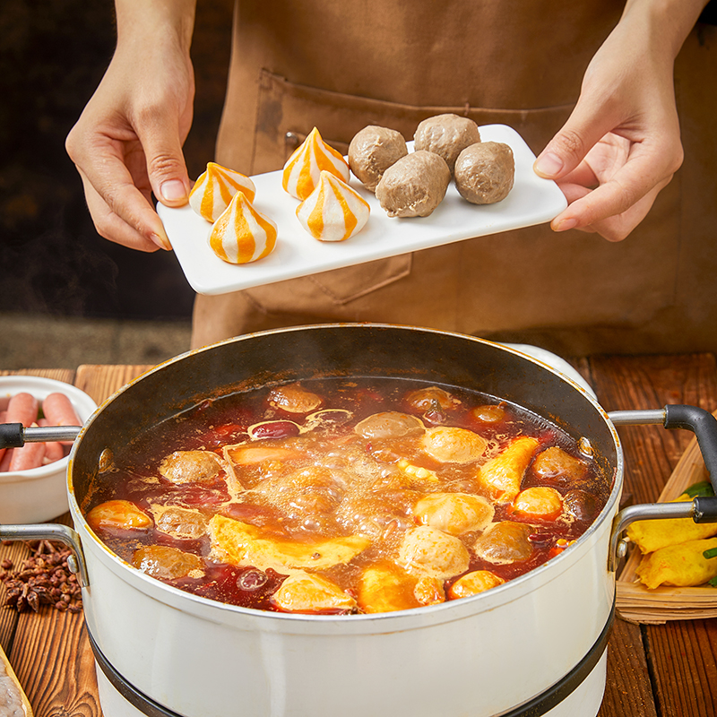 安井火锅食材牛肉丸+鱼籽炸鱼蛋+鱼籽包+嫩鱼丸+松叶蟹棒+小酥肉-图1