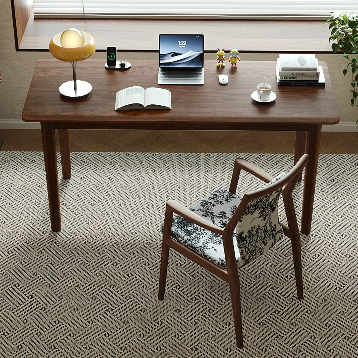 榆木实木电脑桌小户型现代简约家用办公桌书桌卧室学习桌工作台,淘宝优惠券,粉丝福利购,淘宝优惠卷
