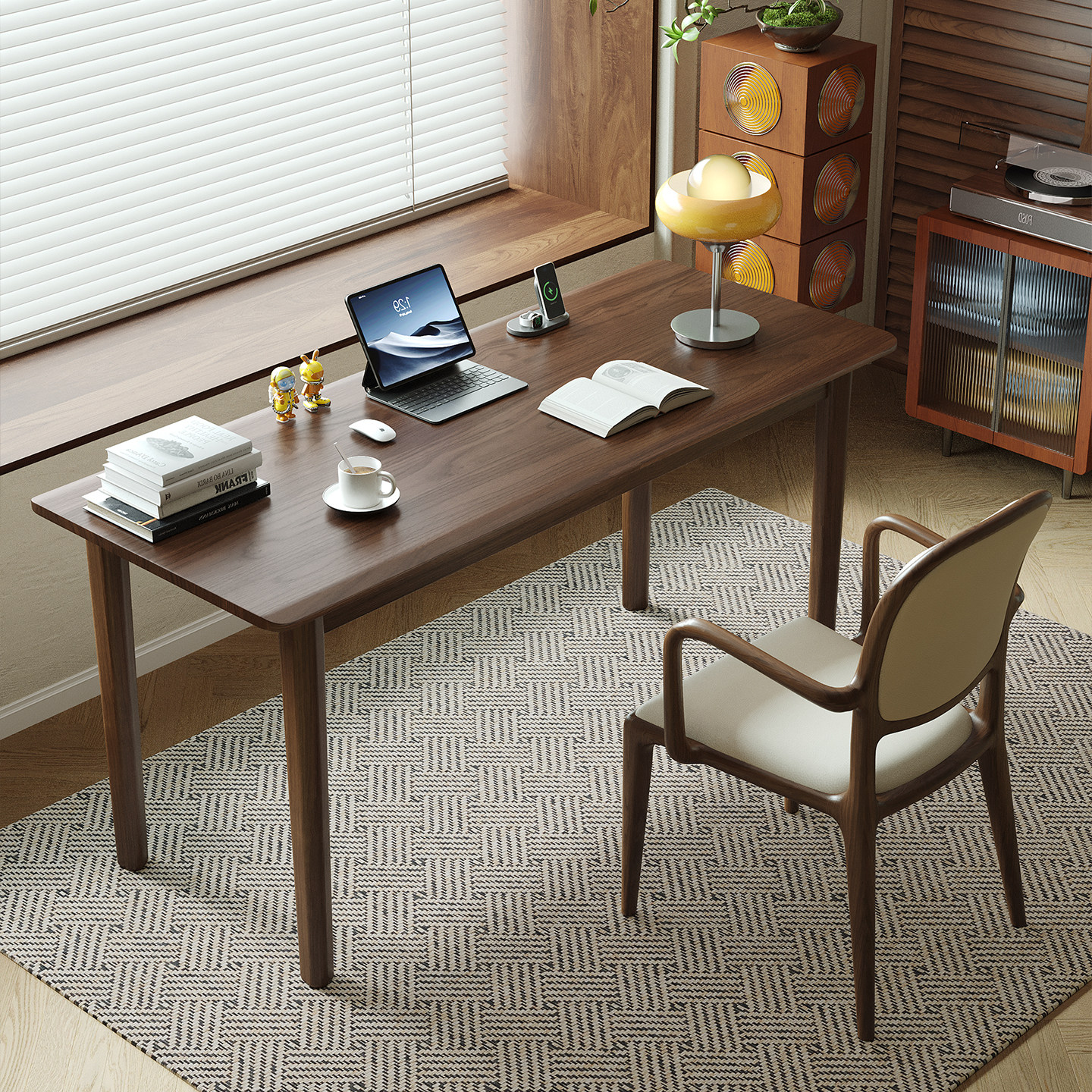 榆木实木电脑桌小户型现代简约家用办公桌书桌卧室学习桌工作台,淘宝优惠券,粉丝福利购,淘宝优惠卷