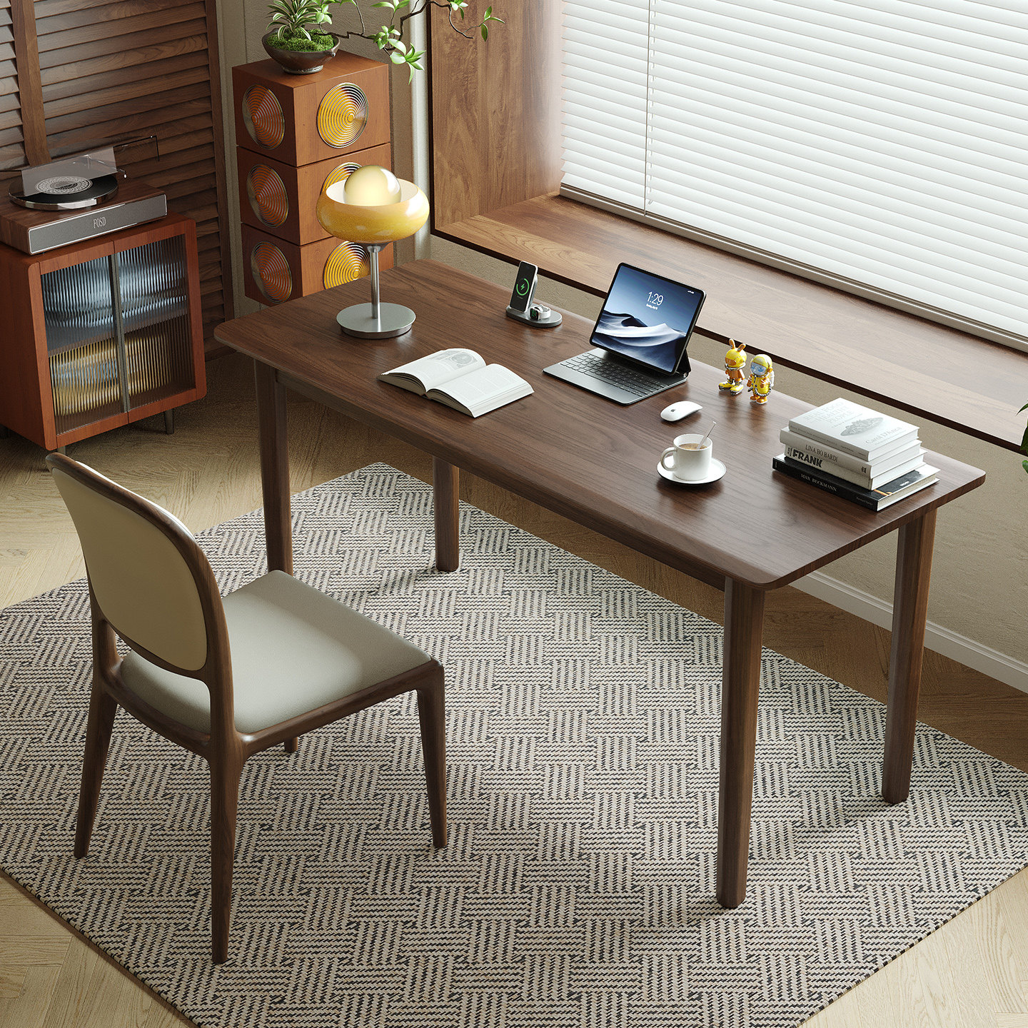 榆木实木电脑桌小户型现代简约家用办公桌书桌卧室学习桌工作台,淘宝优惠券,粉丝福利购,淘宝优惠卷